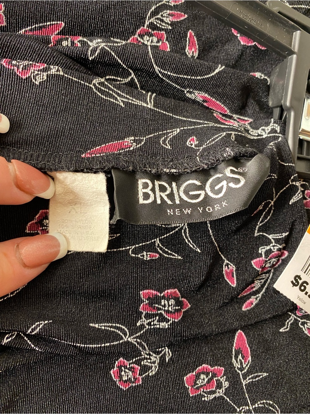 Briggs New York Black Maxi Skirt with Pink Floral Print - Picture 5 of 5